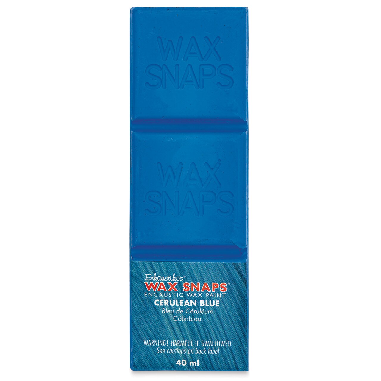 Enkaustikos Wax Snaps Encaustic Paints - Cerulean Blue, 40 ml cake